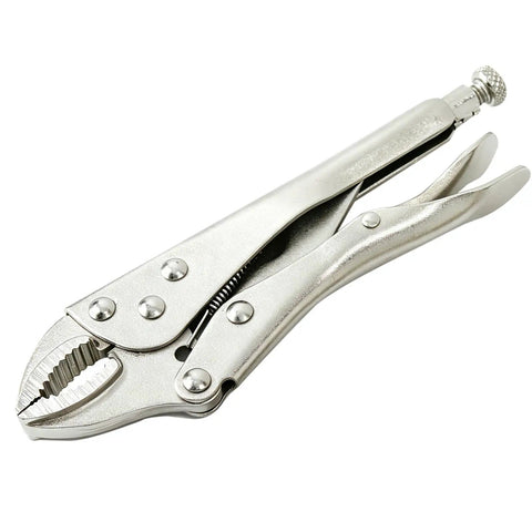 4 Inch Locking Pliers With Curved Jaw And Wire Cutter, Pro Grade Chromium Vanadium Steel Built Tough For Heavy Duty Gripping