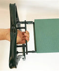 Side view of a folded 2 In 1 Garden Kneeler And Seat Bench With Foam Pad Foldable Lightweight Garden Stool for Kneeling Or Sitting, green.