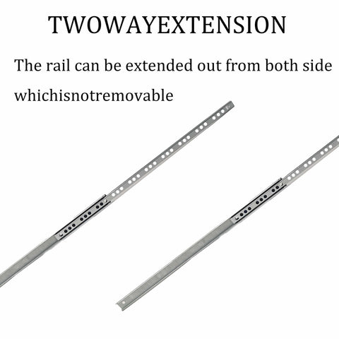 Heavy Duty Ball Bearing Drawer Slides 2 Pack, 342mm Full Extension Side Mount Rails detailed view of two-way extension mechanism
