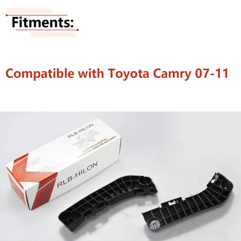 Front bumper bracket pair for Toyota Camry 2007-2011, black plastic, RLB-HILON, driver and passenger side