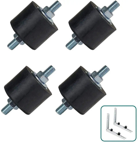 Heavy Duty Outdoor Ductless Mini Split AC Vibration Mounting Bracket with M8 Rubber Isolator Pads set of four