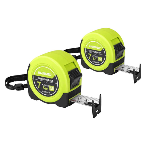 Two 25 Ft Tape Measure With Dual Metric And Imperial Scales One Eighth Inch Fractions Easy Read Blade Handy Compact And Budget Friendly