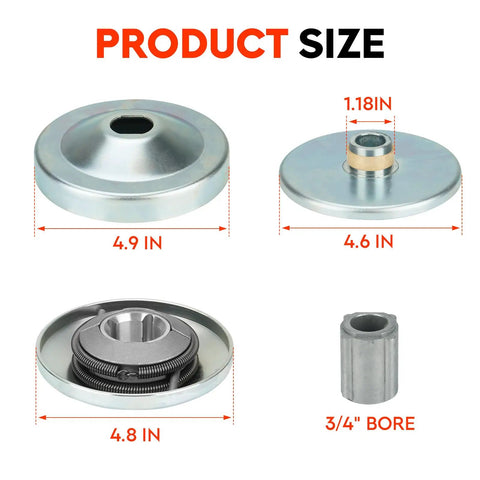 Go Kart Torque Converter Driver Pulley 30 Series Three Quarter Inch Bore For 212cc 6.5HP Engines size specifications