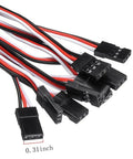 55 Piece 6 Size Male To Female 3 Pin Servo Extension Wires Kit For RC Cars Planes And Helis, black and red ABS cables.