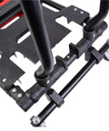 Heavy Duty Folding Hand Truck Dolly Cart For Moving And Hauling, Shopping, Travel And Office Use, Portable Sturdy Easy Fold With Comfy Rubber Handle, Wide Capacity, Quick Storage, Durable Steel Frame, black steel frame close-up