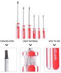Triangle Head Screwdriver Set 6 Piece Lightweight Alloy Steel Hand Tools Red Go To DIY Home Repair Kit For Quick Fixes Multi Purpose Screwdrivers For Household And Repair Projects, 6-piece red set