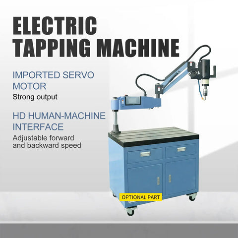 Heavy Duty Electric Tapping Machine With Auto Oil And Air Blow For M3 To M16 Threads. Includes 9 Piece Collet Set. Adjustable servo motor design.