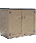 Heavy Duty Outdoor Storage Cabinet For Backyards And Patios Weather Resistant Horizontal Shed With 48 Cu Ft