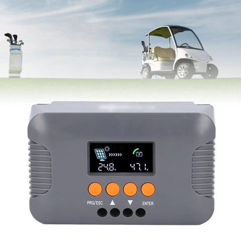 Heavy Duty Boost Mppt Solar Controller 10 Amp 24 Volt 72 Volt with display for electric vehicle charging.