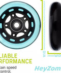 80mm 85A Inline Skate Wheel Replacement Kit Blue 4 Pack With ABEC 9 Bearings Floating Spacers High Density PU