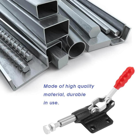 Push Pull Toggle Clamp For Welding And Woodworking Jigs And Fixtures Quick Pull Latch Stroke Clamp Durable Hand Tool next to metal sections