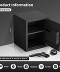 Beefy 1.7 Cubic Feet Digital Safe With Keypad And Override Keys shown with open door and removable shelf.