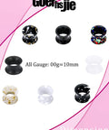 Silicone Ear Gauges Tunnels Plugs For Ears 10mm 00G Black Invisible Stretching Kit for Women Men, various colors displayed
