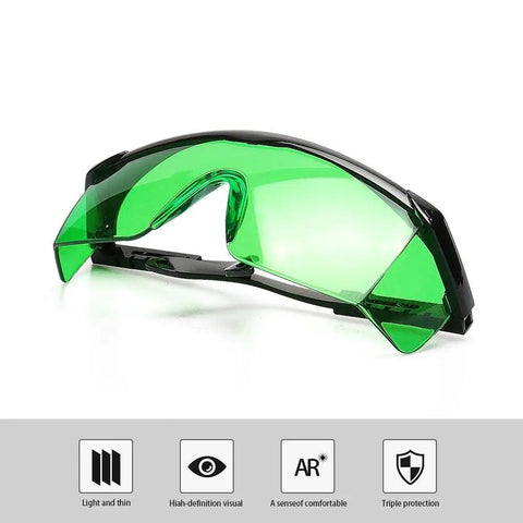 Green Laser Enhancement Glasses Eye Protection Safety Goggles For Green Laser Level Rotary And Multi Line Laser Tools DIY Pros Trust Adjustable Temple And Protective Box Included