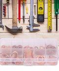 Solid Copper Flat Washers Assorted Set M5 To M14 Including 200 Pcs For Electrical Insulation Stopping Galvanic Corrosion On Aluminum Steel Or Auto Wiring Solar Panels Load Distribution Kit Good For Home Or Garage Use Solid Copper Gear You Gotta Grab, copper washer assortment in plastic organizer