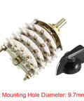 4 Pole 11 Position Rotary Switch Selector with 4 Deck Band Channel and Plastic Knob, 48 Pins, Fits 9.7mm Mount Hole, shown with knob