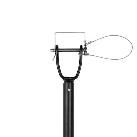 Universal Top Tube Bike Rack Adapter for Cars, adjustable crossbar mount close-up, showing tool-free 18-28 inch setup mechanism.