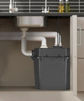 Heavy-Duty 1/2 HP 120V Sump Pump for Under-Sink Use, 3500 GPH, 28 ft Head, 6-Gallon Basin installed under kitchen sink