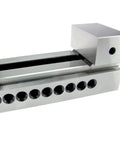 2 Inch Precision Grinding Screwless Mini Insert Vise with black metallic finish and 3.2 inch jaw opening on display