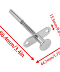 Heavy Duty Stainless Steel Spring Plunger Latch Lock 2 Pack With Rust Proof Finish Built Tough As Nails For Toolbox Gates And Workshop Doors Cabinet Hardware, 86.4 mm long latch with spring.
