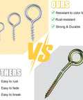 Comparison of Three Styles Mini Screw Eye Pins Set 720 Pcs Silver Eye Screws for DIY Crafts and others showing durability differences