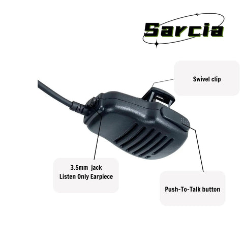 Remote Shoulder Speaker Microphone With PTT 1 Pin 2.5mm Handheld Mic For Two Way Radios - Clear Audio And Noise Resistant, swivel clip detail