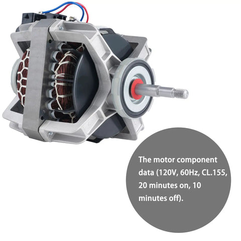Top Drawer Dryer Drive Motor Replacement Fits Samsung Lineup Heavy Duty DC31 00055G detailed view with wiring and motor stats.