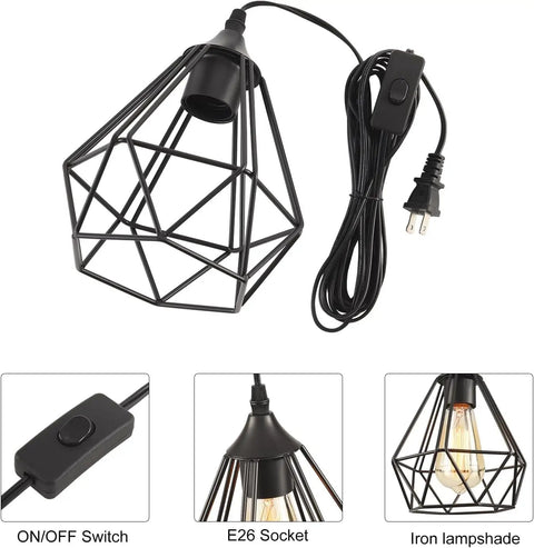 Dope Farmhouse Pendant Lighting Matte Black Finish Chandelier Industrial Pendant Light with E26 socket and ON/OFF switch