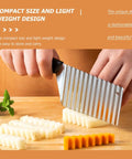 HAKIDZEL wave potato cutter crinkle slicer, stainless steel, 2-piece set, Amazon brand, front view