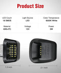 Rear License Plate Light Drop In For Nissan Frontier Navara D40 2007 Through 2021 And Titan Armada Xterra 2008 Through 2015 Suzuki Equator 2009 Through 2012 Black Housing OE Replacement 26510 Z Plug And Play Upgrade, LED specs and dimensions