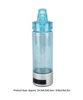 Hydrogen Water Bottle With Sprayer For Direct Inhalation Portable 400ml hydrogen rich cup with blue lid and measurement marks.