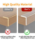 Comparison of clear self adhesive corner protectors and edge guard tape for baby safety on furniture, showing durability.