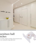 12 Pack Ball Roller Catch Latches For Cabinets And Drawers White Plastic No Scratch Baby Proof Closet Doors With Soft Close