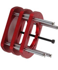Heavy Duty Aluminum Router Lifter System With 2.008 Inch Lift Crank Handle 4 Jaw Clamp For Small Trimming Machines DIY Woodworking Router Table Upgrade For Precise Cuts, red aluminum base with steel rods
