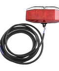 Ultra Bright Led E Bike Rear Light 6 To 48V Waterproof Tail Lamp With Massive 180 Degree Beam Angle For Night Riding And High Visibility Safety On Any E Bike Or Electric Bicycle Outfit, red ABS rear light with 170cm cable