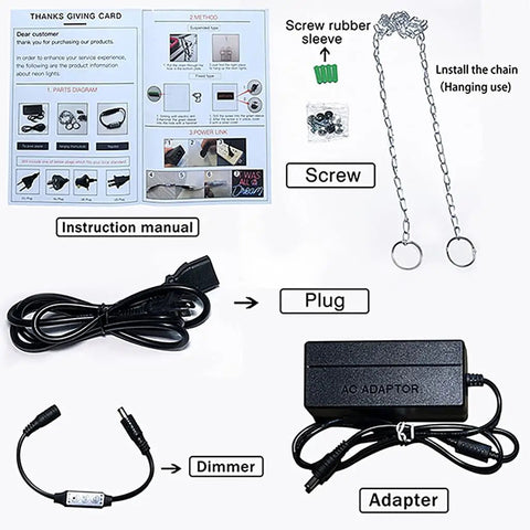 Will You Marry Me Neon Sign For Wedding And Party Decor With Dimmer Switch warm white LED accessories and instructions