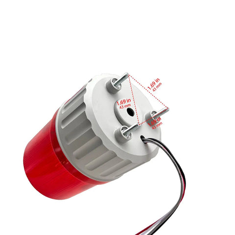 Bottom view of Industrial LED Rotating Strobe Beacon Emergency Warning Light With Buzzer, 110V AC, showing screw mount dimensions.