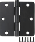 Matte Black 3.5 Inch Door Hinges 24 Pack Square Corner Residential Interior Exterior Cabinet Box Hinges With 144 Free Screws And 270 Degree Swing