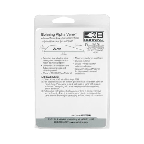 Back packaging of AR 1250 Vane 2.8 Inch White 36 Pack showing product details and instructions for use.
