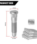 12 Pack M14x1.5 Wheel Lug Stud Replacement For GM Trucks And SUVs Front Or Rear Chrome Steel showing product size