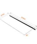 Acrylic Tilted Keyboard Stand For Ergonomic Typing With Clear Tray And Non Slip Silicone Case Wide 17 Inch, dimensions shown.