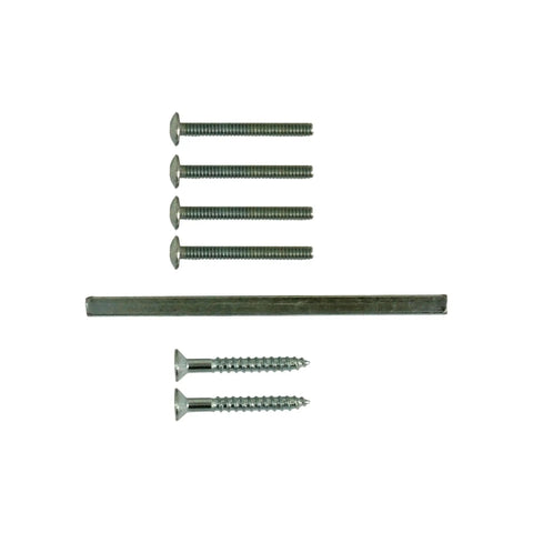 In Swing Storm Door Handle Set For 7/8 To 1 3/8 Inch Thick Doors No Key Lock White Finish installation screws and spindle