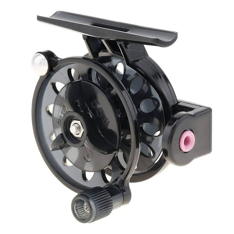 High Speed Lightweight Spinning Reel For Right Hand Retrieve With 55Mm Diameter, Stable Balanced Design in black plastic