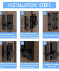 Installation steps for Keyless 3 Digit Mechanical Password Lock For Cabinets And Barn Doors 180 Degree Flip Latch.