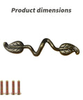 Leaf Shape Drawer Pull Handle Set In Vintage Bronze Finish with screws included, twig branch design for dressers and wardrobes.