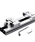 Real Workhorse Six Inch Precision Bench Vise For Workbenches Heavy Duty Machine Clamp Featuring Massive Jaw Opening Built Tough For Cnc Milling And Daily Shop Grind on workbench.