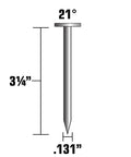 Heavy Duty Framing Nails 3-1/4 In X.131 In 21 Degree Full Round Head Smooth Shank Plastic Strip Sheathing Nails 4,000 Count