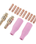 Pro Grade MIG Welding Gear Kit 14Pcs Copper Ceramic Plasma Torch Parts Set With 2 Ceramic Cups 2 Connecting Rods And 10 Contact Tips