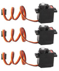 Heavy Duty RC Servo Motor Crushing Heavy Loads With Rock Solid High Torsion And Lightning Fast Response A Smooth Operator For Crawler Cars Robot Arms And Airplane Builds, three motors with wires.