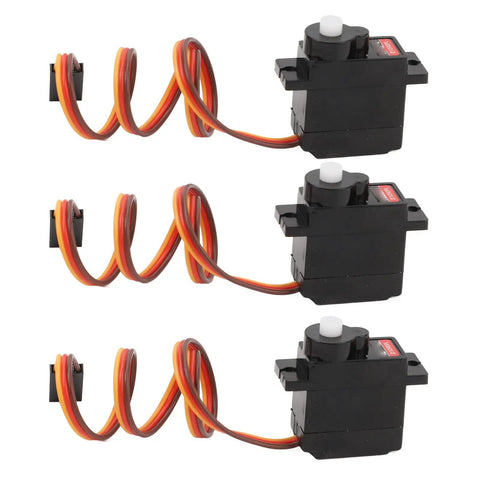 Heavy Duty RC Servo Motor Crushing Heavy Loads With Rock Solid High Torsion And Lightning Fast Response A Smooth Operator For Crawler Cars Robot Arms And Airplane Builds, three motors with wires.